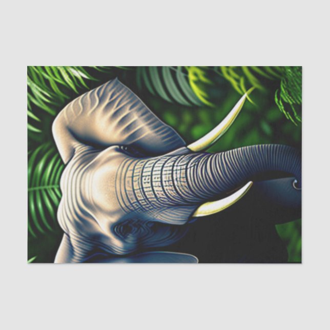 Majestic Dschungel Elephant - frei und frei Seidenpapier (Vorderseite)