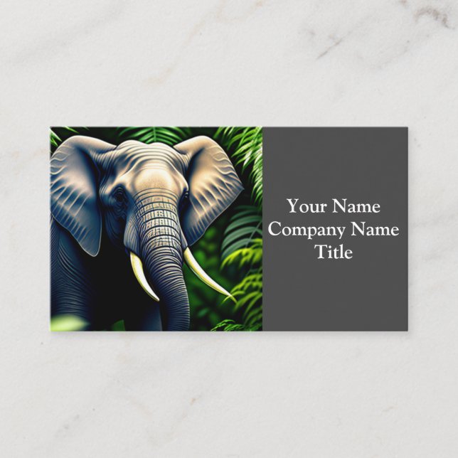 Majestic Dschungel Elephant - frei und frei Visitenkarte (Vorderseite)