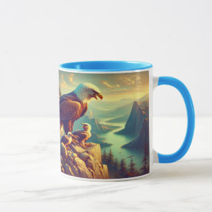 Majestic Eagle Capture A Lake Foreut 7"x5" Tasse