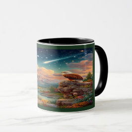 Majestic Eagle Cosmic Sky Mountain Mug Tasse