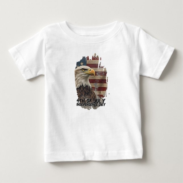 Majestic Eagle & Flag - Geist der Freiheit Baby T-shirt (Vorderseite)