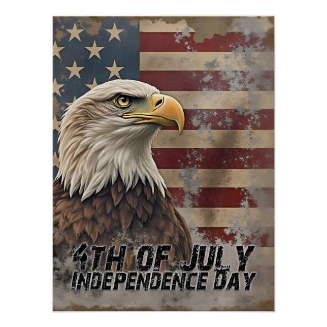 Majestic Eagle & Flag - Geist der Freiheit Poster (Vorderseite)