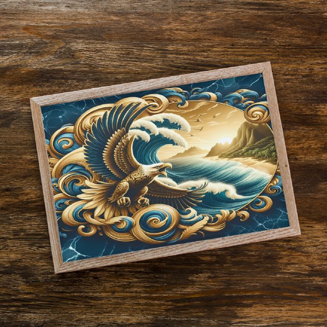 Majestic Eagle fliegt über Wasser Poster (Von Creator hochgeladen)