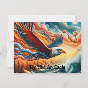 Majestic Eagle Fliegt wie eine fantasievolle Fanta Postkarte