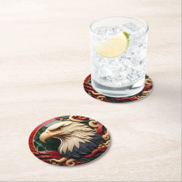 Majestic Eagle gefangen Runder Pappuntersetzer
