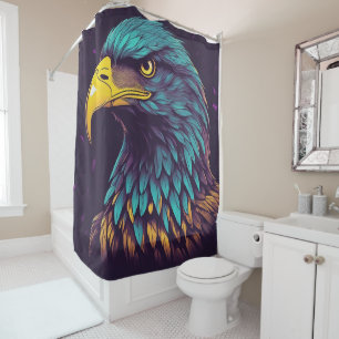 Majestic Eagle in lebhaften Farben Duschvorhang
