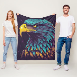 Majestic Eagle in lebhaften Farben Fleecedecke
