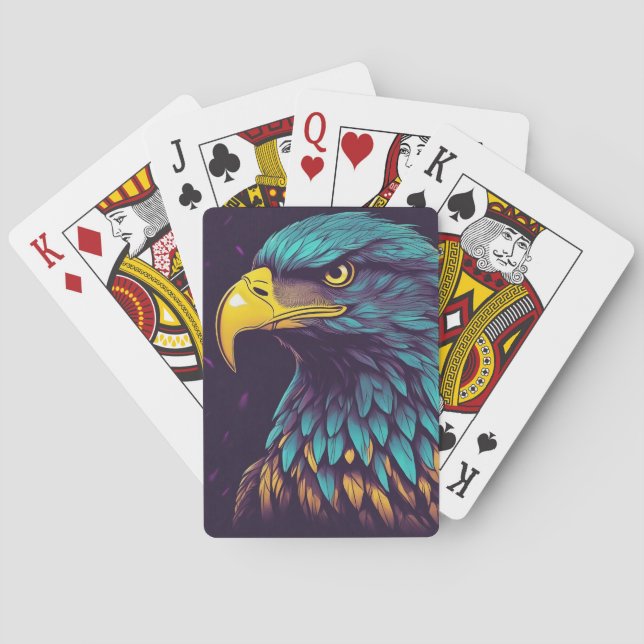 Majestic Eagle in lebhaften Farben Spielkarten (Rückseite)