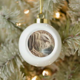 Majestic Eagle mit Blick auf Serene Lake Keramik Kugel-Ornament