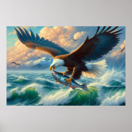 Majestic Eagle schlängelt sich 20x16 hinunter zum  Poster
