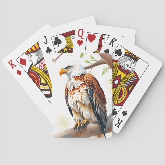 Majestic Eagle sitzt auf einem Baumzweig Spielkarten (Rückseite)