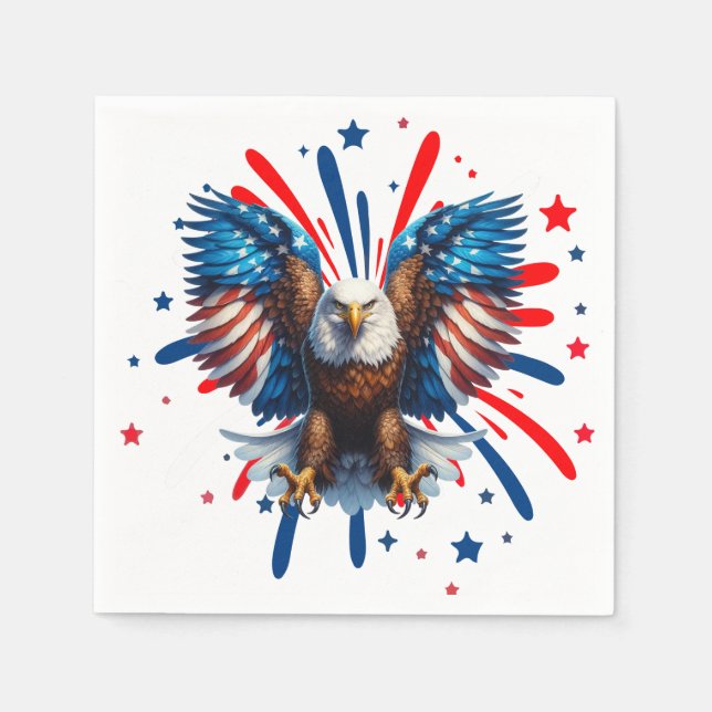 Majestic Eagle Stars and Strips Napkins Serviette (Vorderseite)