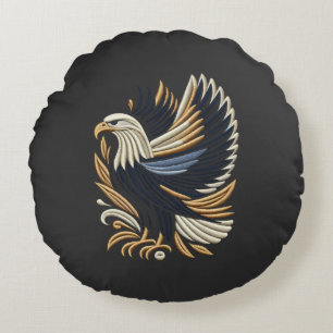 Majestic Eagle Stickerei Design kühne Patriotik Rundes Kissen