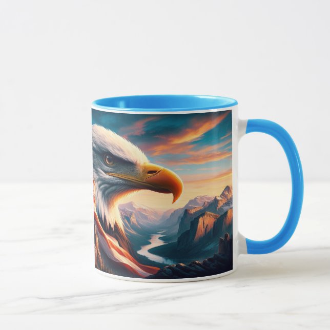 Majestic Eagle verschmolzen mit amerikanischer Fla Tasse (Rechts)