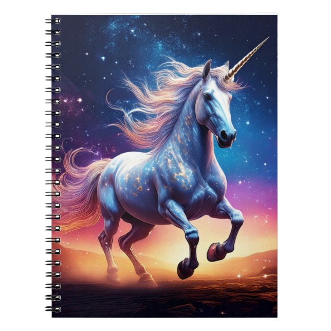 Majestic Einhorn in einem kosmischen Traum Notizblock (Vorderseite)