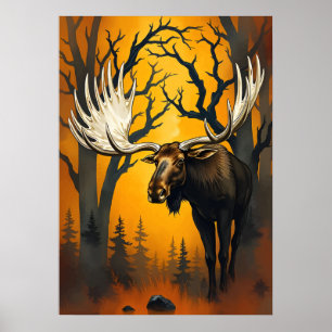 Majestic Elche im Herbstwald - Wilderness Kunst Poster