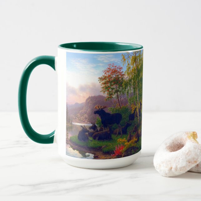 Majestic Elche in einem schwedischen Landschaftsla Tasse (Mit Donut)