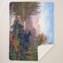 Majestic Elche in einer schwedischen Herbstlandsch Sherpadecke