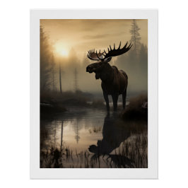 Majestic Elche in Morgengrauen's Golden Glow Poste Poster