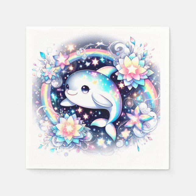 Majestic Elegante Dolphin Baby Dusche Serviette (Vorderseite)