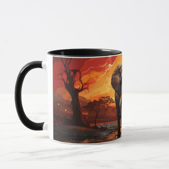 Majestic Elephant bei Sunset Tasse (Links)