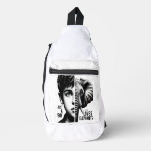 Majestic Elephant Boy Harmony Portrait Crossbody Bag