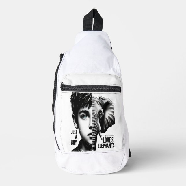 Majestic Elephant Boy Harmony Portrait Crossbody Bag (Vorderseite)