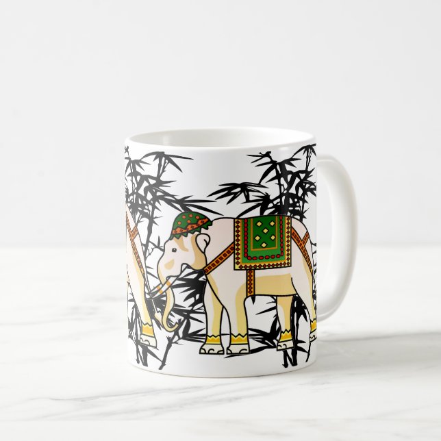 Majestic Elephant in Wilder Natur - Indien Kaffeetasse (VorderseiteRechts)