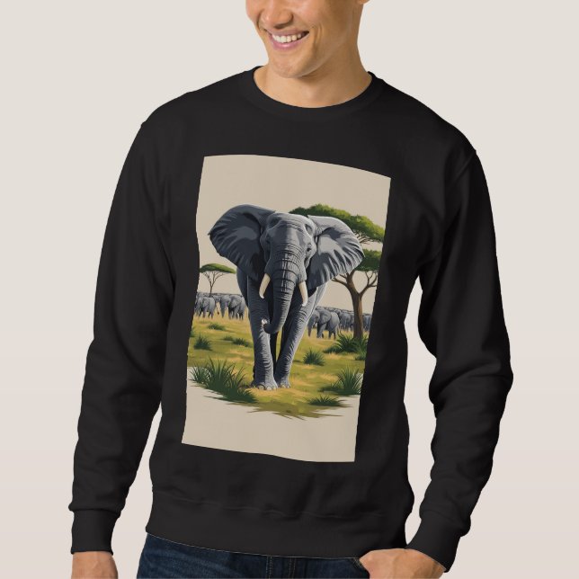 Majestic Elephant Savanna Sweatshirt (Vorderseite)
