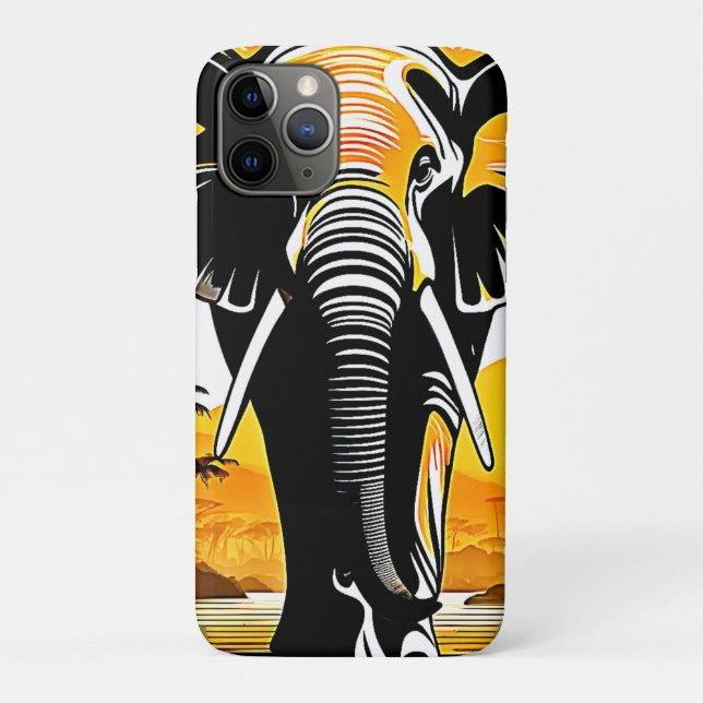 Majestic Elephant Sunset Case-Mate iPhone Hülle (Rückseite)