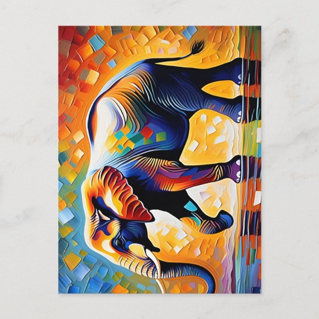 Majestic Elephant Vibranding African Wildlife Art Postkarte (Vorderseite)