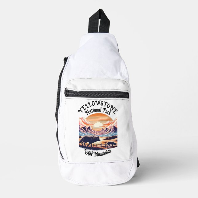 Majestic Emblem des Yellowstone Nationalparks Crossbody Bag (Vorderseite)