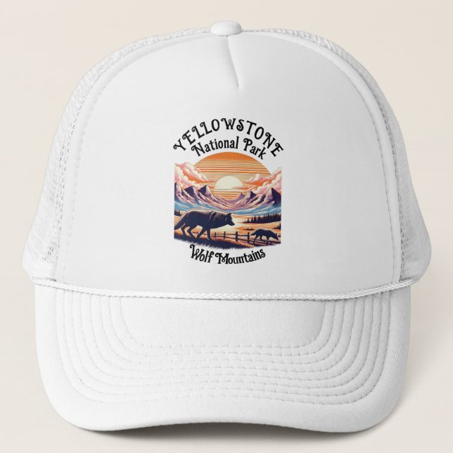 Majestic Emblem des Yellowstone Nationalparks Truckerkappe (Vorderseite)