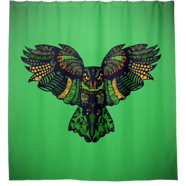 Majestic Emerald Owl Duschvorhang (Vorderseite)