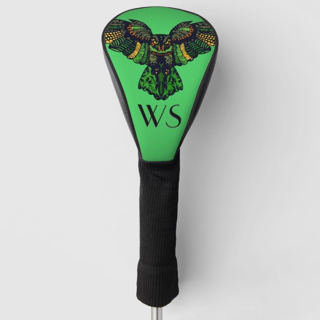 Majestic Emerald Owl Golf Headcover (Vorderseite)
