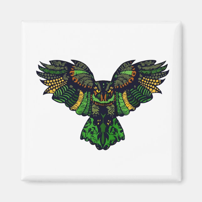 Majestic Emerald Owl Magnet (Vorne)