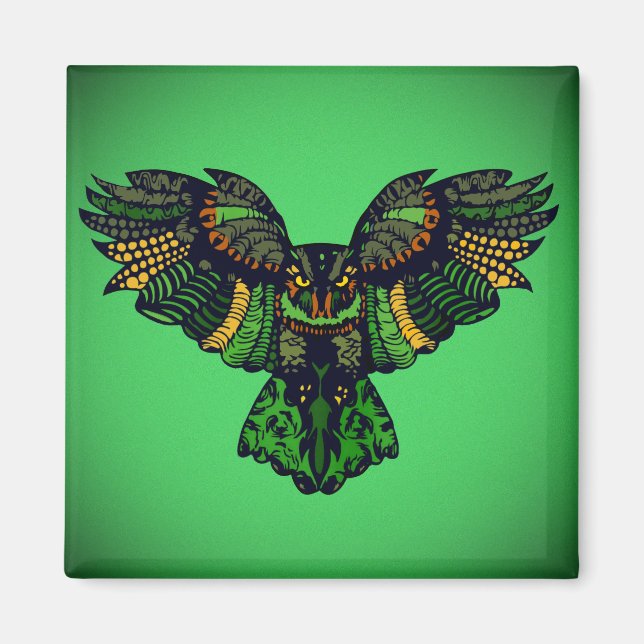 Majestic Emerald Owl Magnet (Vorne)