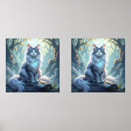 **Majestic Fantasy Cat with Mystical Aura – High F Bilderwand Sets