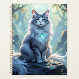 **Majestic Fantasy Cat with Mystical Aura – High F Planer