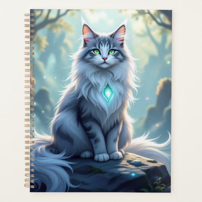 **Majestic Fantasy Cat with Mystical Aura – High F Planer (Vorderseite)