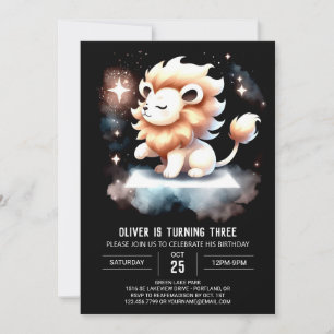 Majestic Fantasy Lion Birthday Einladung