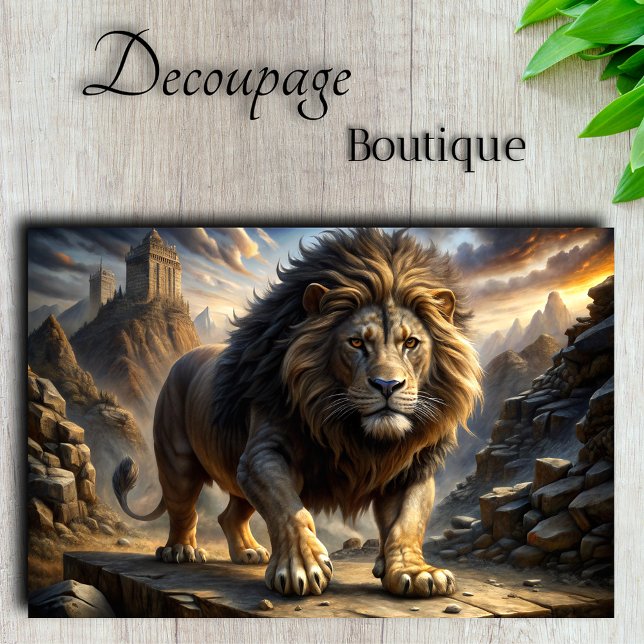 Majestic Fantasy Lion Decoupage Seidenpapier (Majestic Fantasy Lion Decoupage Tissue Paper)