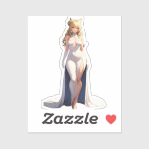 Majestic Feline Princess Anime Concept Aufkleber