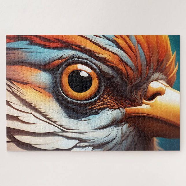 Majestic Fiery Bird Portrait - Intensive Close-Up (Horizontal)
