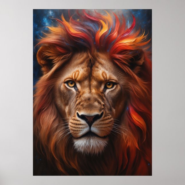 Majestic Fire Lion Poster (Vorne)