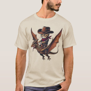 Majestic Flight: Eine Cowboy-Katze, die auf einer T-Shirt