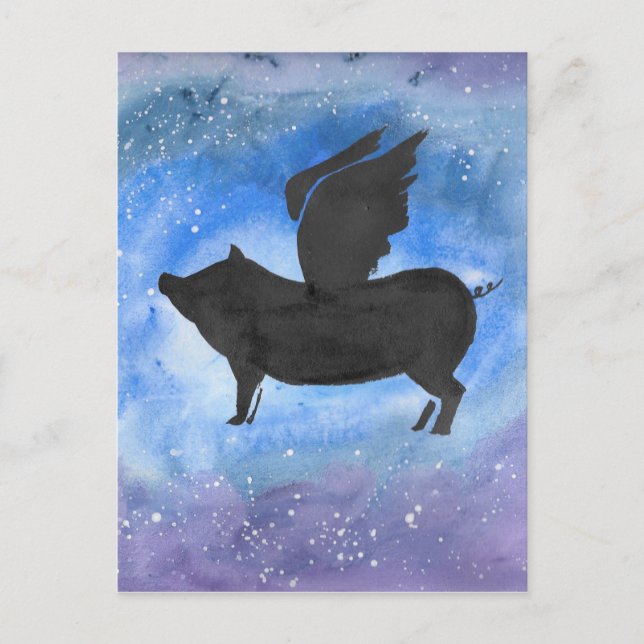 Majestic Flying Pig Postkarte (Vorderseite)
