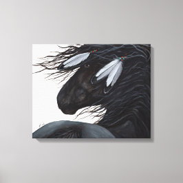 Majestic Friesian Black Horse von BiHrle Leinwanddruck