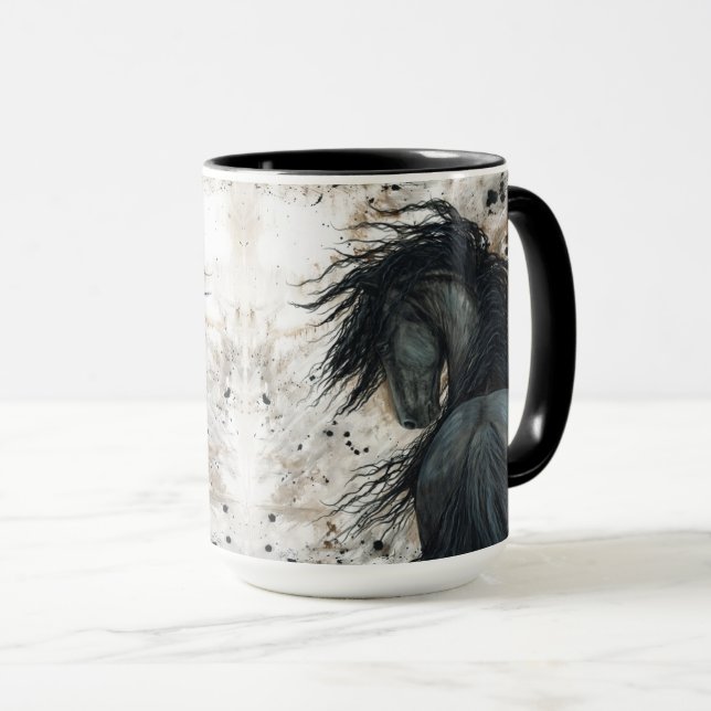 Majestic Friesian Horse by Bihrle Tasse (VorderseiteRechts)