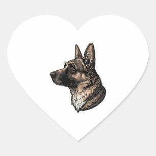 Majestic German shepherd Herz-Aufkleber